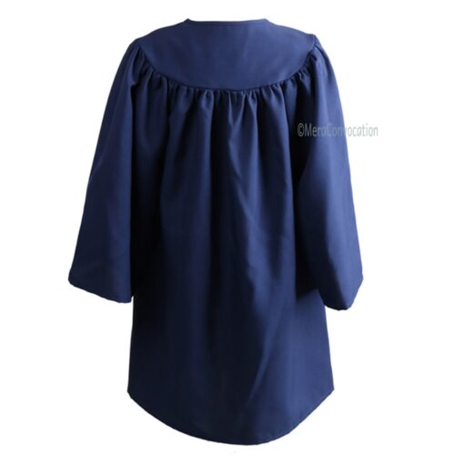 ''Back View - Navy Blue Nursery Kids Graduation Gown''>