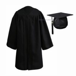 ''Black Nursery Kids Matte Graduation Gown''>