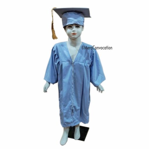 ''Sky Blue Matte Kids Graduation Gown and Cap''>