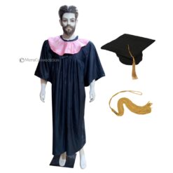 ''Black Graduation Gown with Pink Collar''>