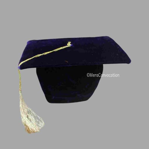 ''Dark Purple Premium Velvet Graduation Cap''>