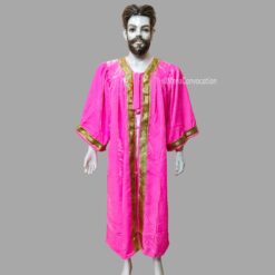 ''Pink Premium Velvet Graduation Gown''>