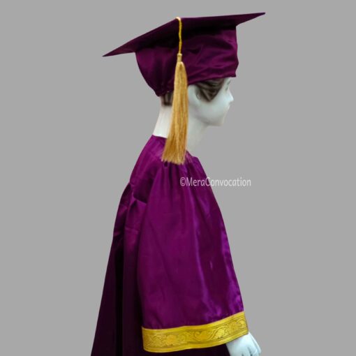 ''Right Sleeve of Wine Shiny Kids Convocation Gown''>