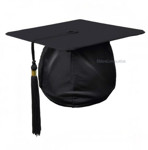 ''Black Polyester Graduation Cap''>