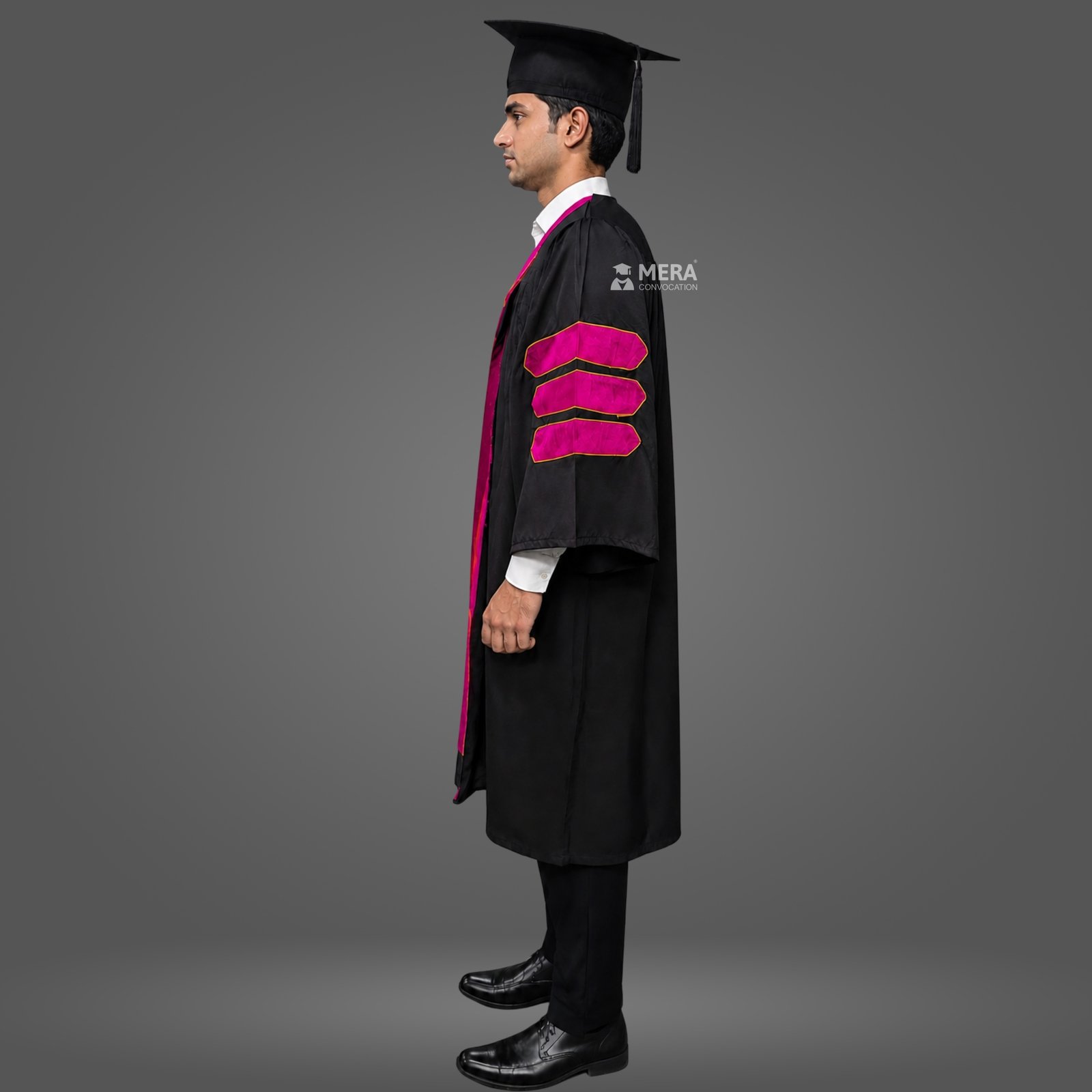 Black and Magenta Doctoral Gown Black and Magenta Doctoral Gown