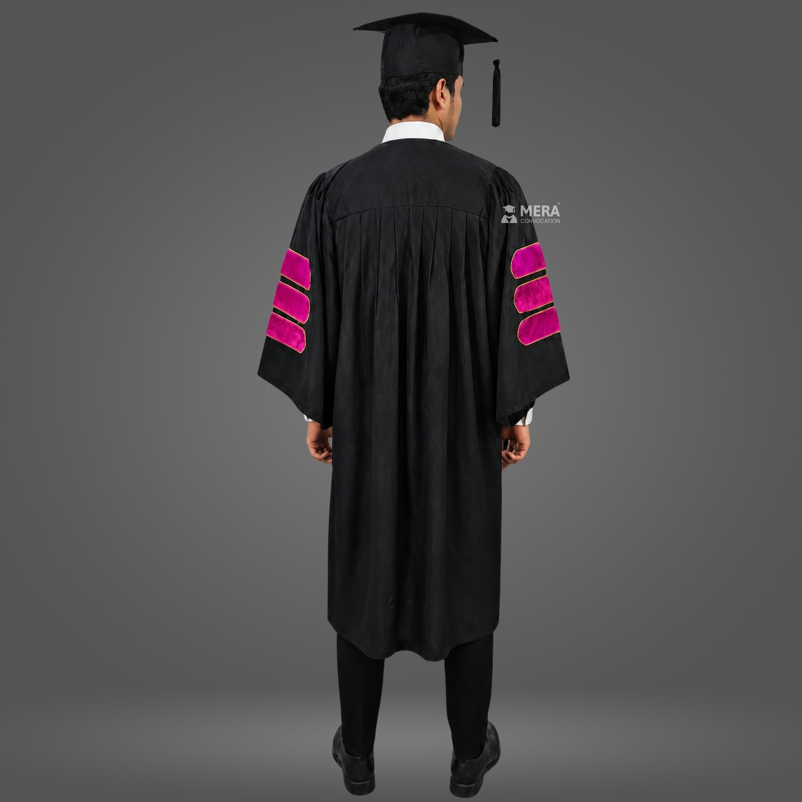 Black and Magenta Doctoral Graduation Gown Black and Magenta Doctoral Graduation Gown
