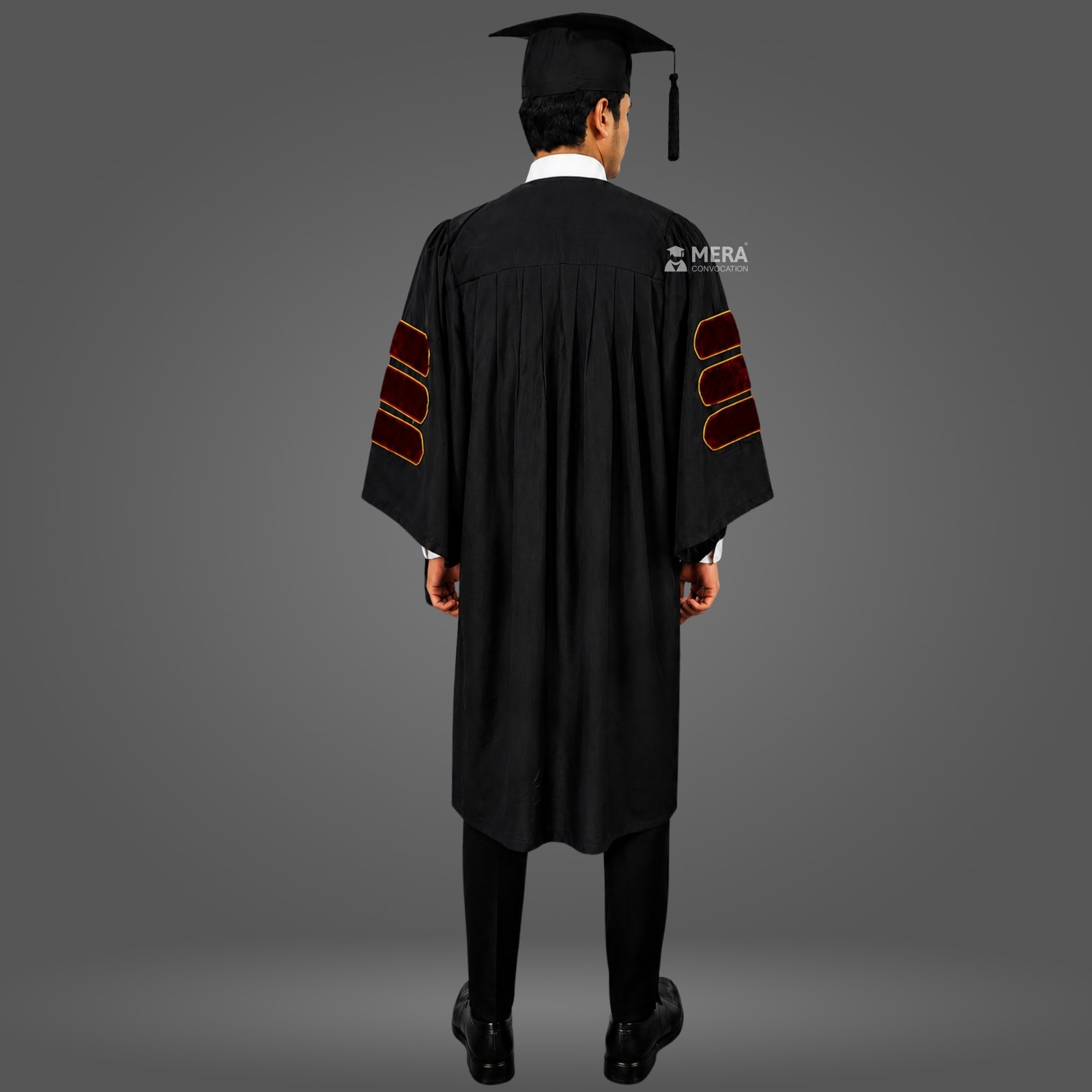 Black and Maroon Doctoral Graduation Gown Black and Maroon Doctoral Graduation Gown