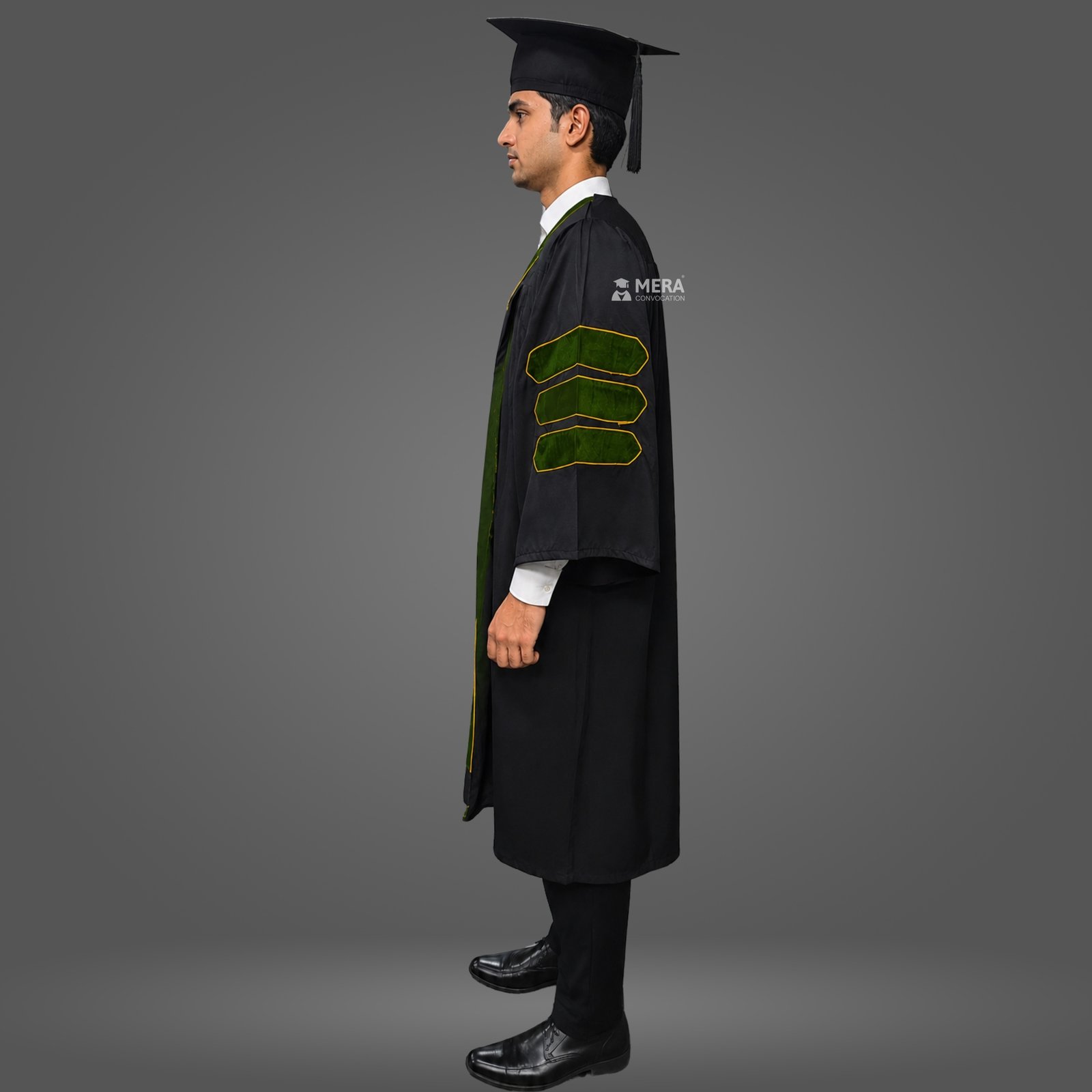 Black and Olive Green Doctoral Gown Black and Olive Green Doctoral Gown