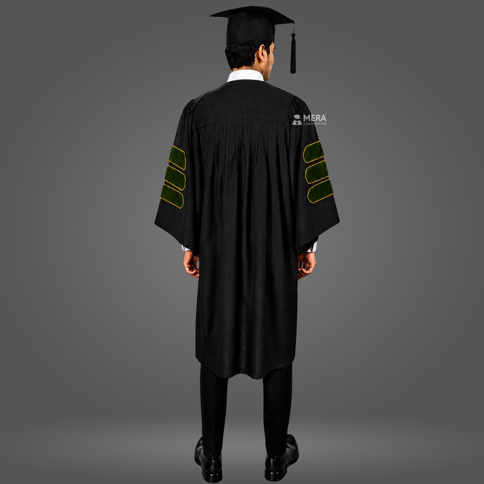 Black and Olive Green Doctoral Graduation Gown Black and Olive Green Doctoral Graduation Gown