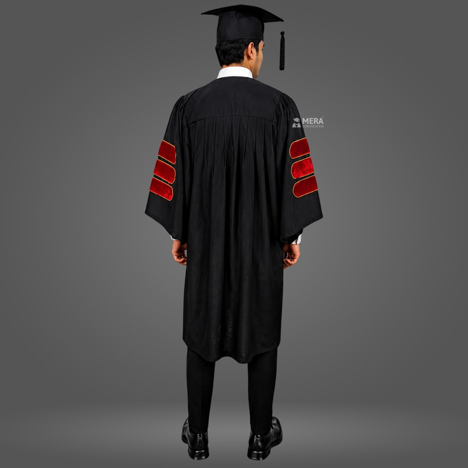 Black and Red Doctoral Graduation Gown Black and Red Doctoral Graduation Gown
