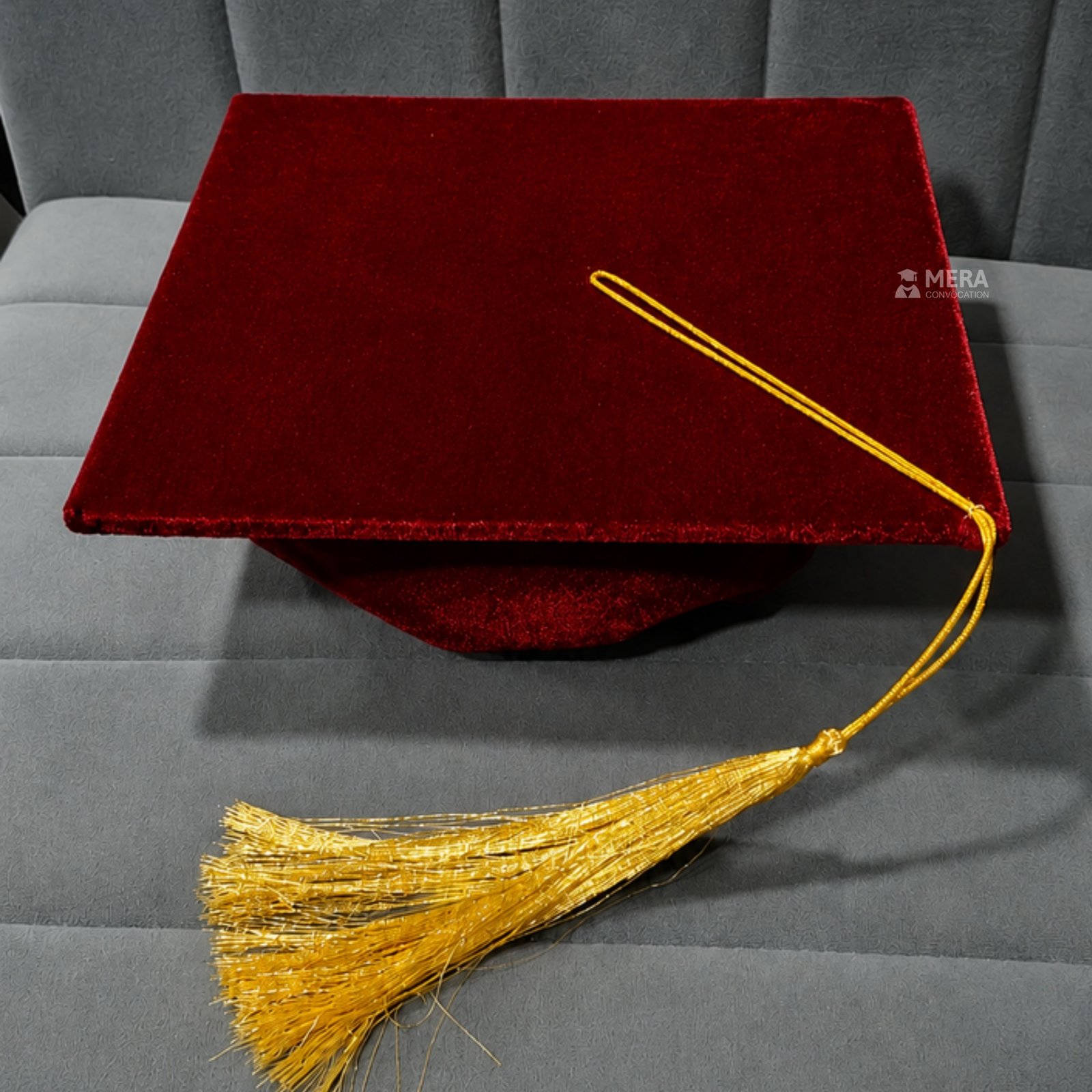 Maroon Premium Velvet Graduation Cap with Golden Tassel ''Maroon Premium Velvet Graduation Cap with Golden Tassel''>