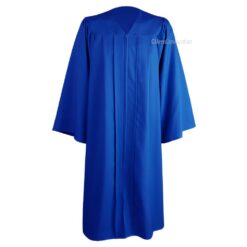 ''Royal Blue Zipper Graduation Gown''>