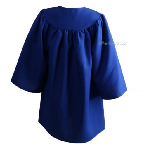 ''Back View - Royal Blue Nursery Kids Graduation Gown''>