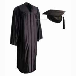 ''Black Satin Convocation Gown and Cap''>