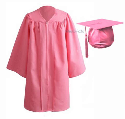 ''Pink Matte Nursery Kids Graduation Gown''>