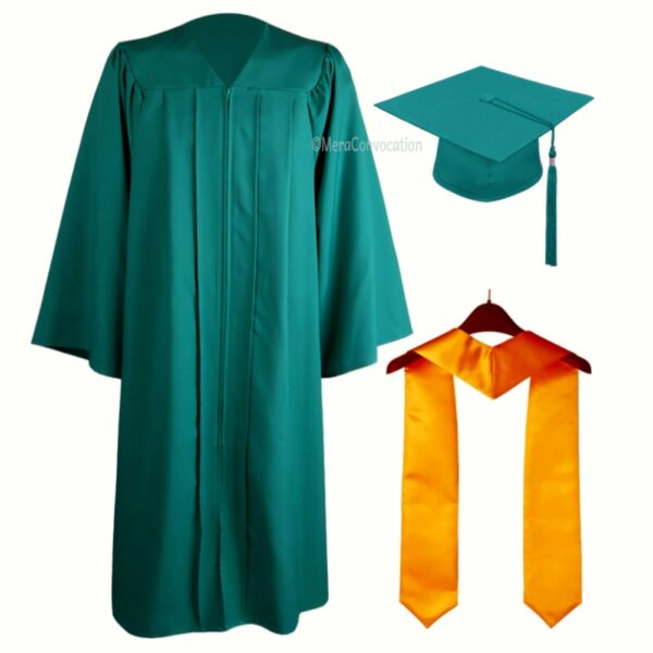 Yellow Shiny Graduation Gown and Cap with Golden Border – Mera Convocation