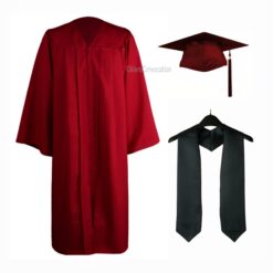 ''Maroon Matte Graduation Gown and Black Stole''>