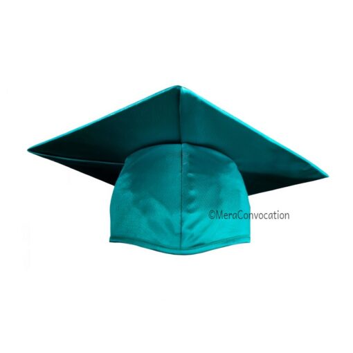 ''Peacock Green Shiny Convocation Cap''>