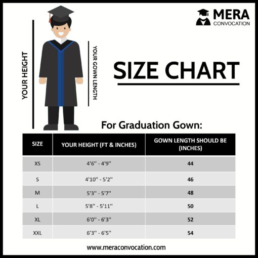 ''Size Chart - Graduation Gown''>