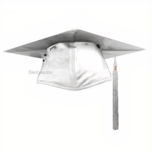 ''White Shiny Convocation Cap''>