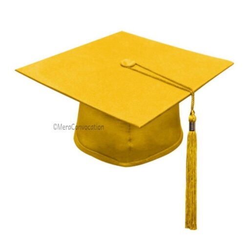 ''Yellow Shiny Convocation Cap''>