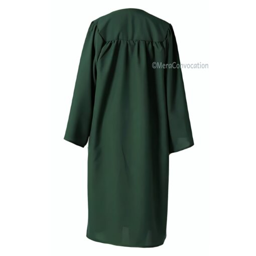 ''Back View of Forest Green Graduation Gown''>