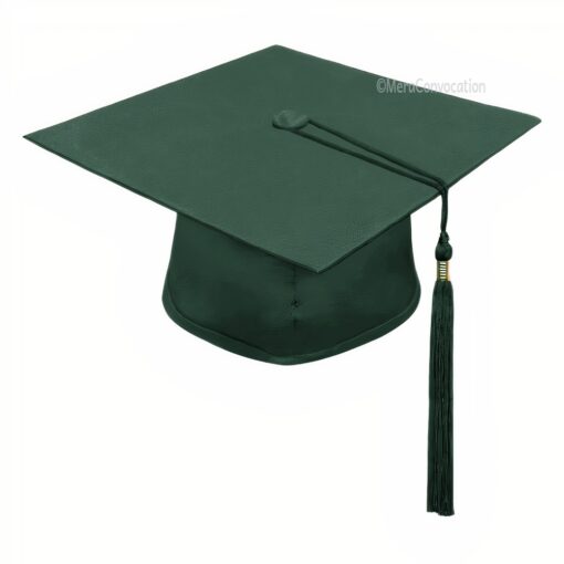 ''Forest Green Graduation Cap''>