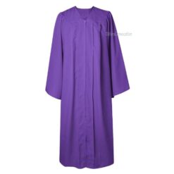 ''Purple Matte Zipper Graduation Gown''>