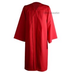 ''Red High School Matte Graduation Gown''>