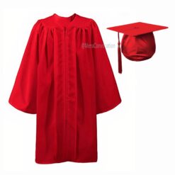 ''Red Matte Graduation Gown - 6 to 12 Years Old''>