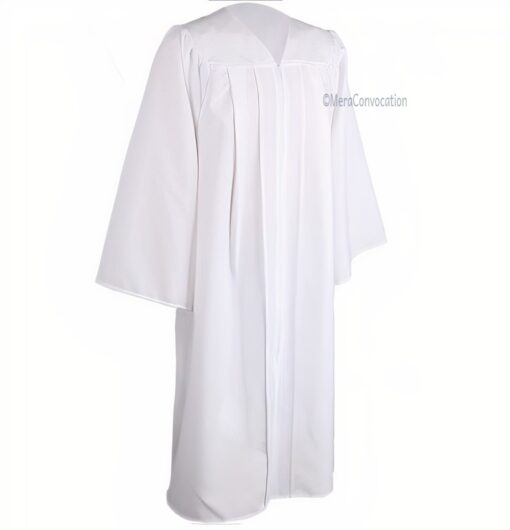 ''White Zipper Graduation Gown''>