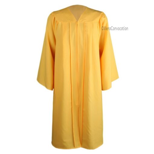 ''Yellow High School Matte Graduation Gown''>