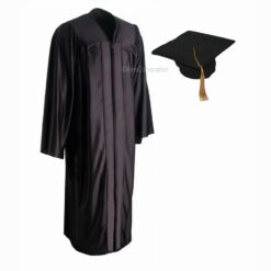 ''Black Shiny Graduation Gown''>