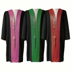 Multicolored Gowns and Caps with Border