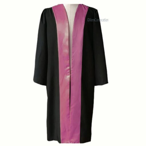 ''Black Graduation Gown with Pink Border''>