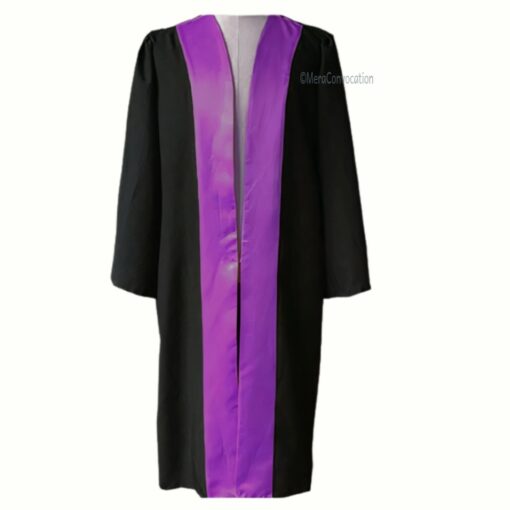 ''Black Graduation Gown with Purple Border''>