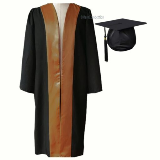 ''Black Matte Graduation with Orange Satin Border''>