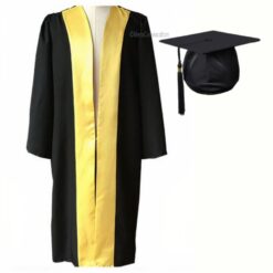 ''Black Matte Graduation with Yellow Satin Border''>