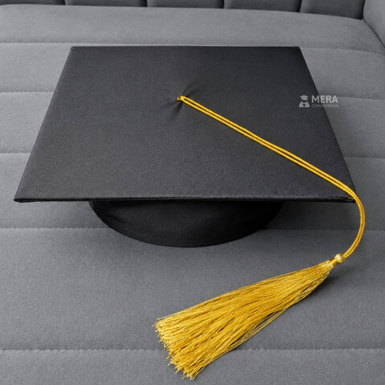 Black Matte Graduation Cap with Golden Tassel ''Black Matte Graduation Cap with Golden Tassel''>