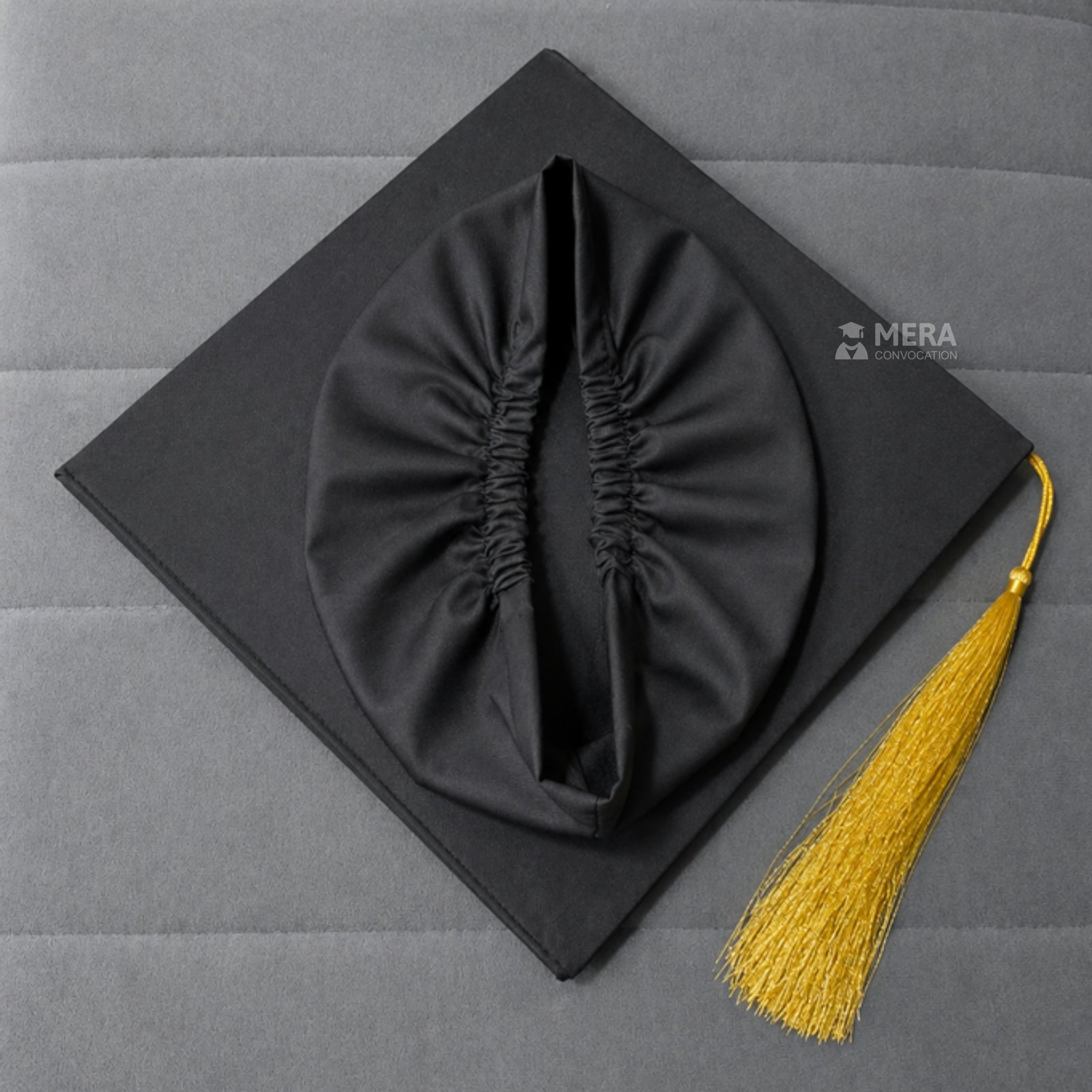 Black Matte Graduation Hat with Golden Tassel ''Black Matte Graduation Hat with Golden Tassel''>
