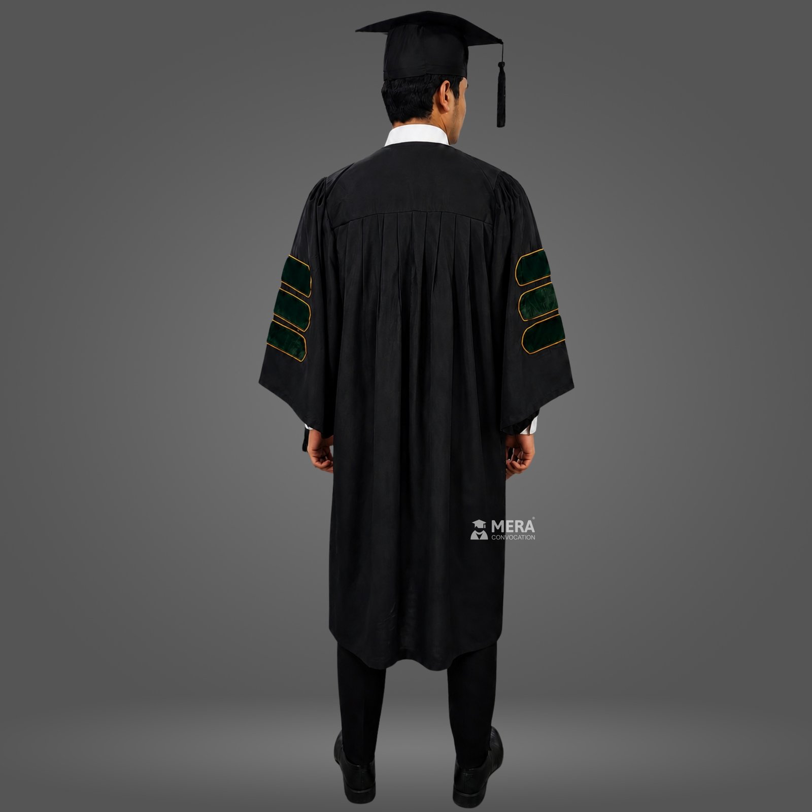 Black and Bottle Green Doctoral Graduation Gown Black and Bottle Green Doctoral Graduation Gown