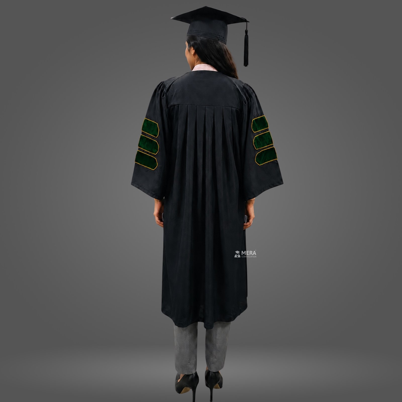 Black and Bottle Green PhD Graduation Gown Black and Bottle Green PhD Graduation Gown