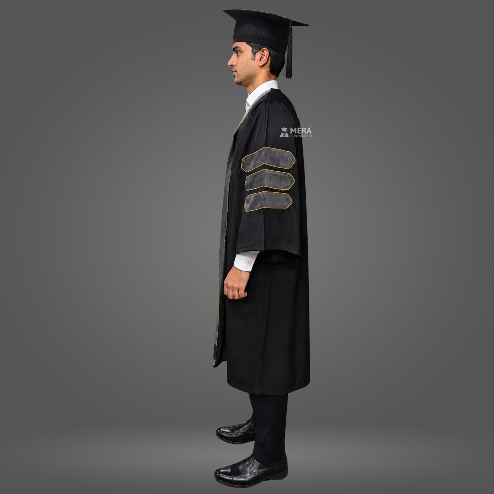 Black and Dark Grey Doctoral Gown Black and Dark Grey Doctoral Gown