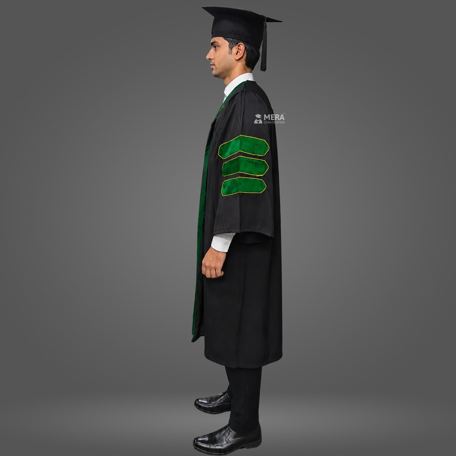 Black and Green Doctoral Gown Black and Green Doctoral Gown