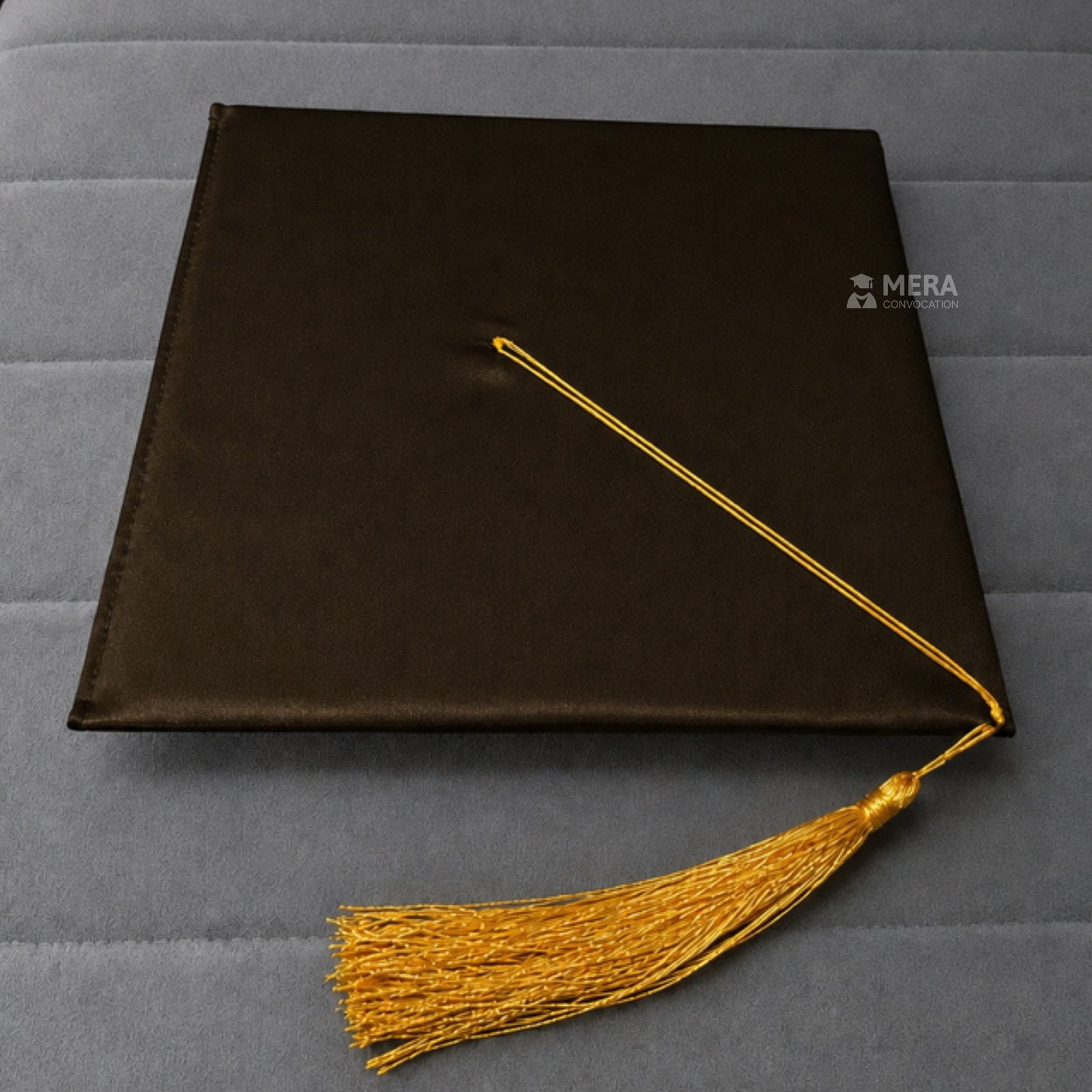 Brown Satin Graduation Cap with Golden Tassel - Mera Convocation ''Brown Satin Graduation Cap with Golden Tassel - Mera Convocation''>