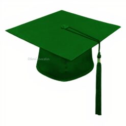 ''Green Matte Polyester Graduation Cap''>