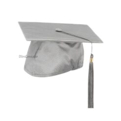 ''Grey Satin Graduation Cap''>