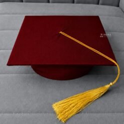 ''Maroon Matte Graduation Cap with Golden Tassel''>