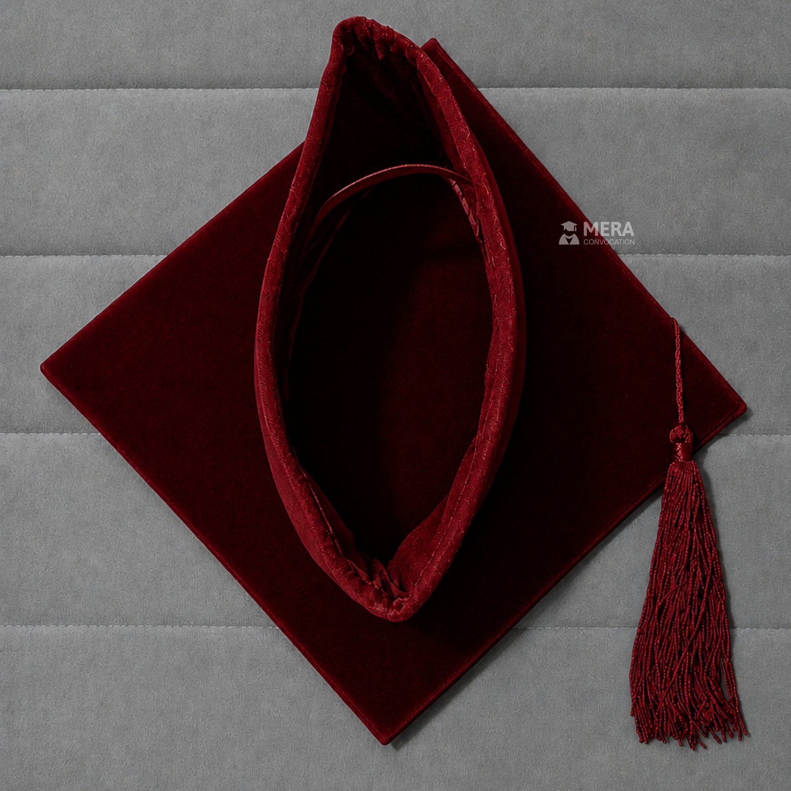 Maroon Premium Mortarboard Graduation Cap - Mera Convocation ''Maroon Premium Mortarboard Graduation Cap - Mera Convocation''>