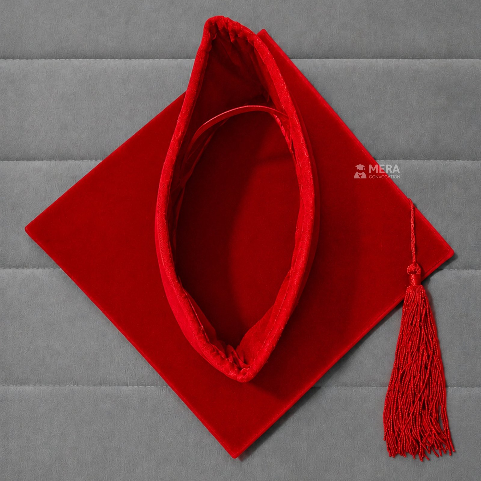 Red Premium Mortarboard Graduation Cap - Mera Convocation ''Red Premium Mortarboard Graduation Cap - Mera Convocation''>